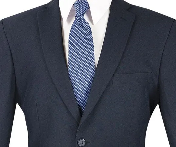 (42R Blazer) Navy Slim Fit Men's Blazer 2 Button
