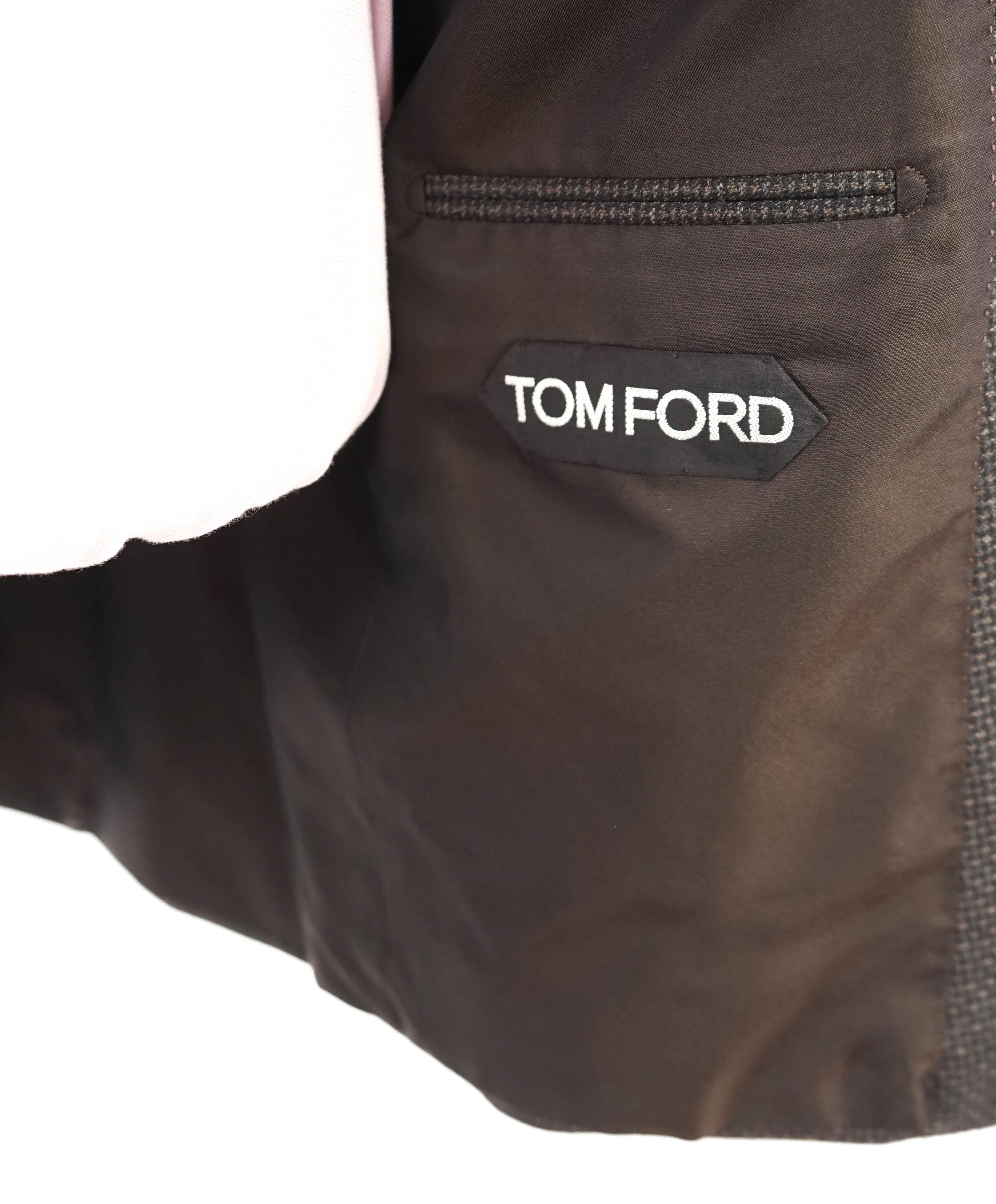 $5,970 TOM FORD - 2-Piece "SHELTON" WIDE NOTCH LAPEL Brown Check Suit - 42L (52EU)