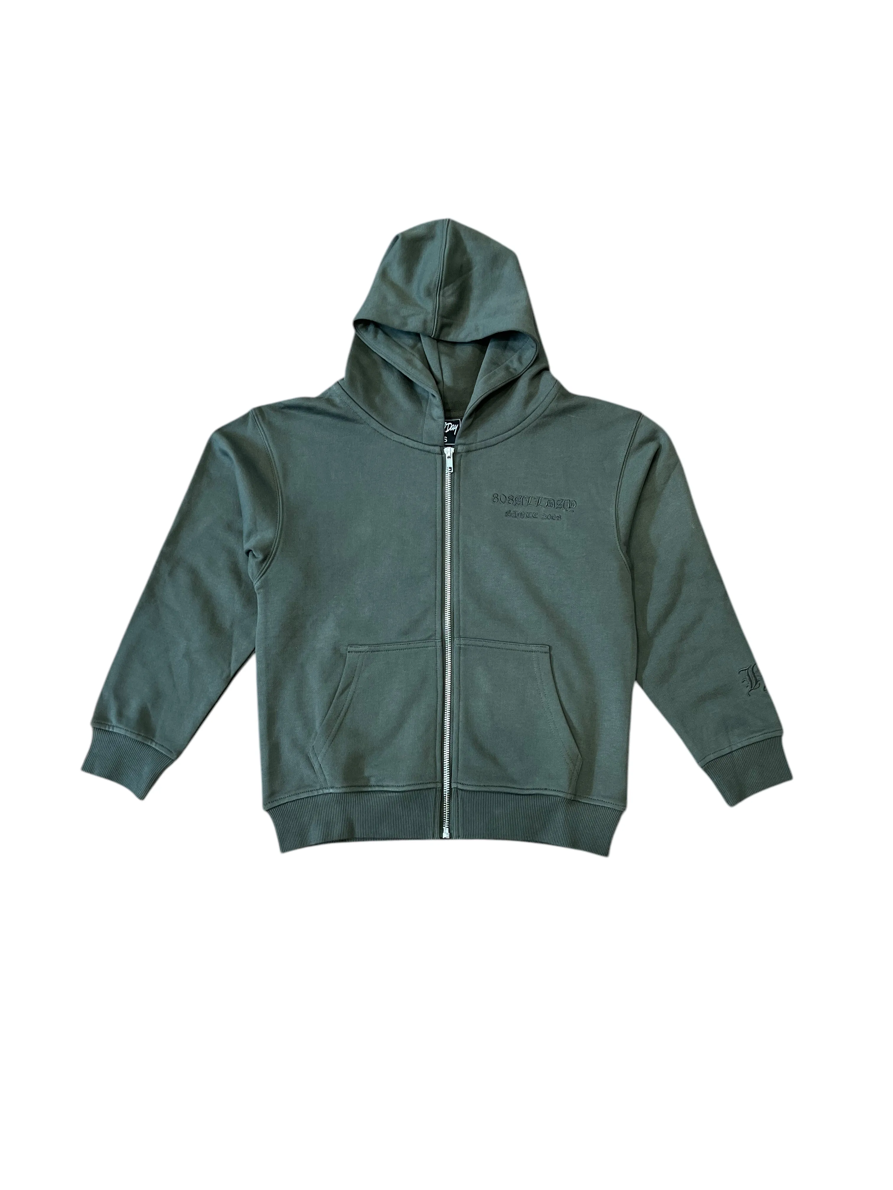 808ALLDAY Toddler/Youth PRM Olive Zip Up Hoodie