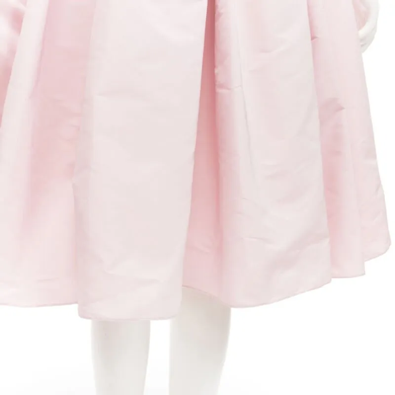 ALEXANDER MCQUEEN faille light pink ballon sleeve technical dress IT38 XS