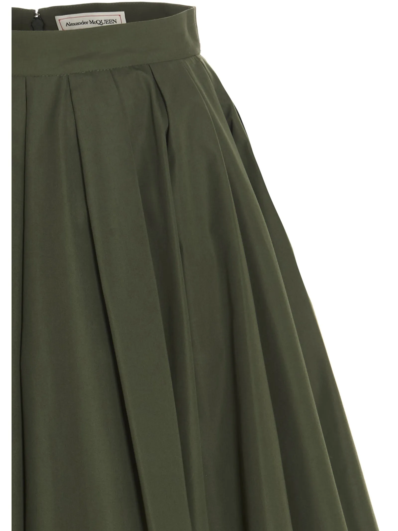 Alexander McQueen Flared Pleated Midi Skirt
