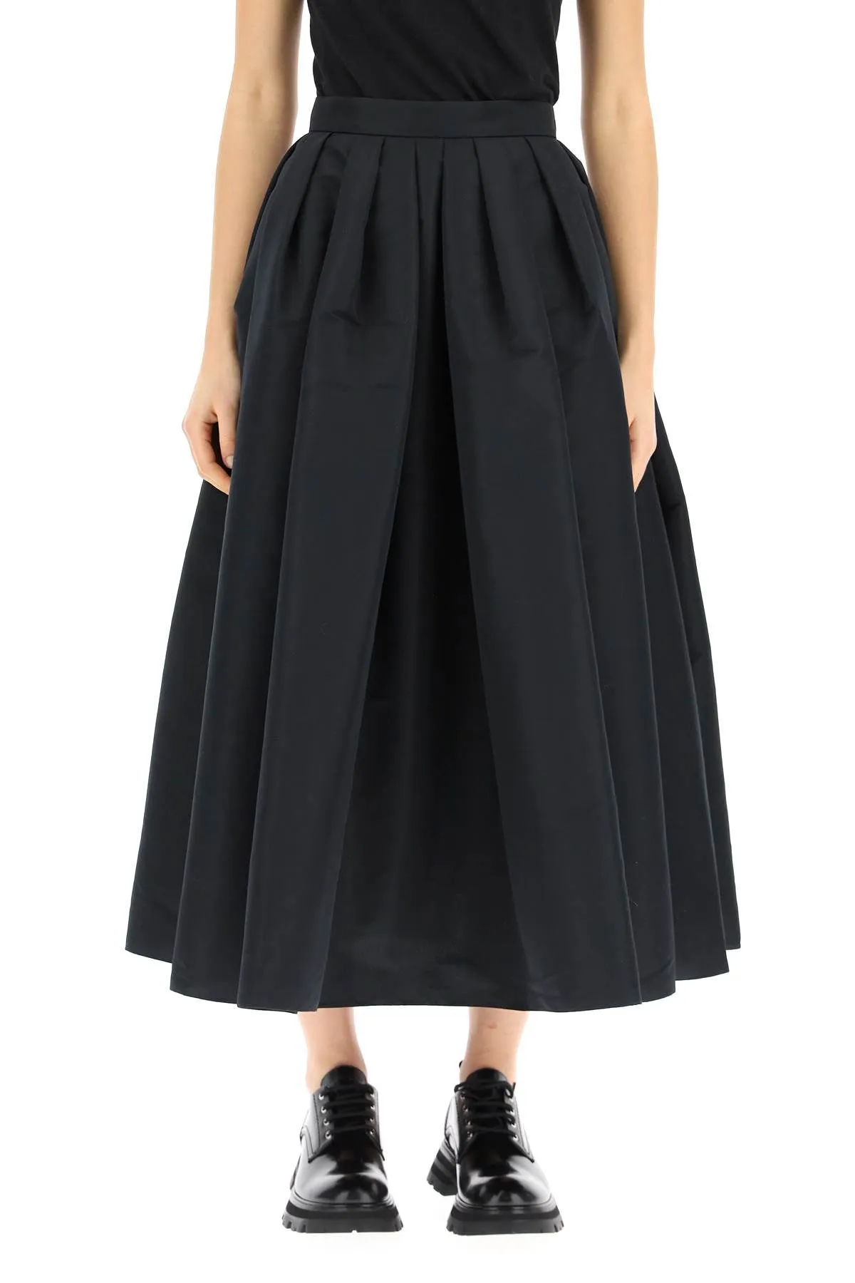 Alexander McQueen High-Waisted Pleated Midi Skirt