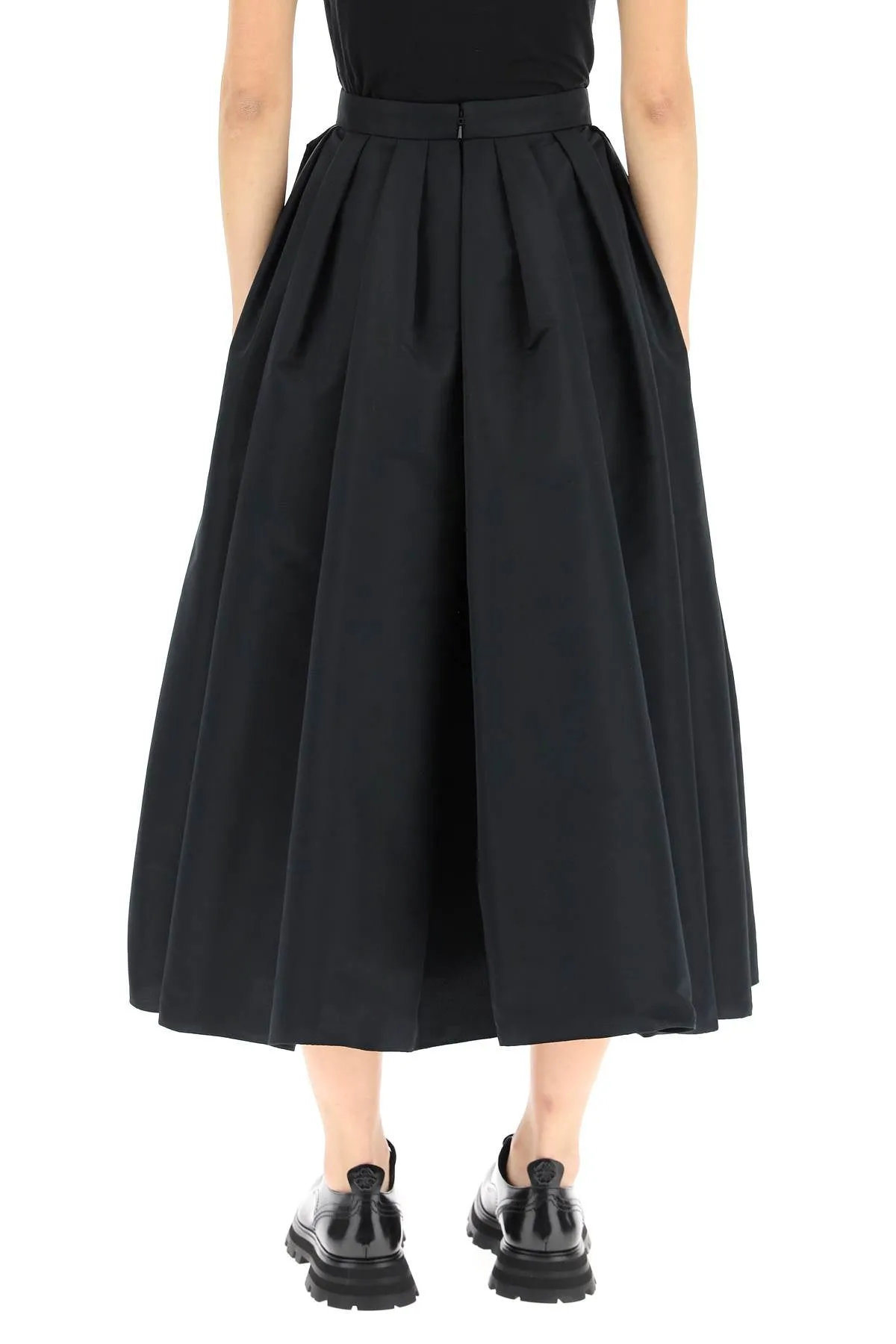 Alexander McQueen High-Waisted Pleated Midi Skirt