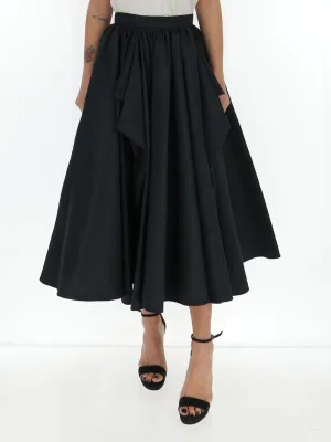 Alexander McQueen Pleated Flared Midi Skirt