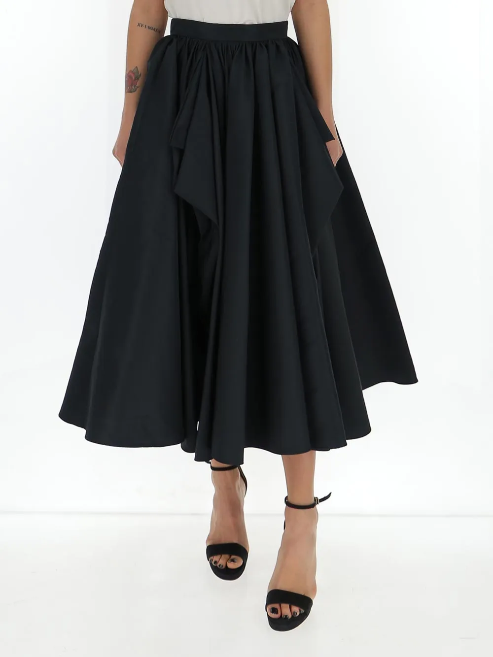 Alexander McQueen Pleated Flared Midi Skirt