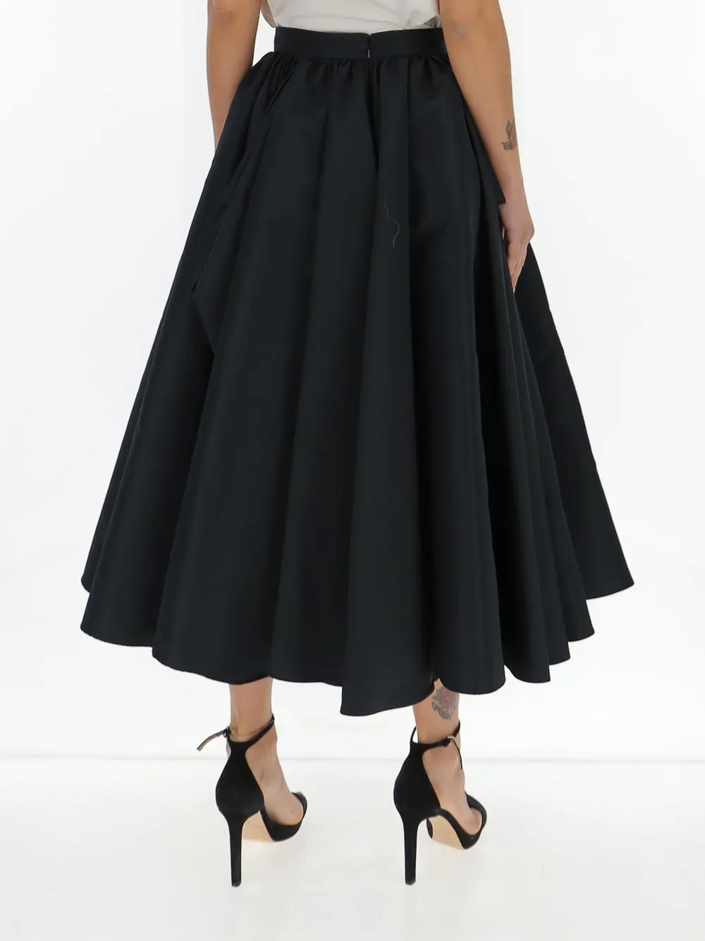 Alexander McQueen Pleated Flared Midi Skirt