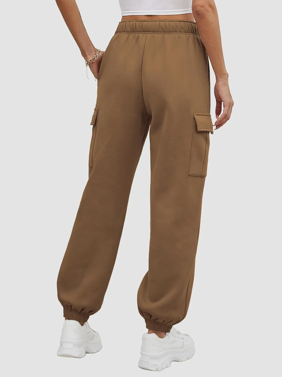 ATHMILE Womens Cargo Sweatpants Oversized Fleece Joggers Fall Fashion Outfits Y2k Clothes 2024 with Pockets