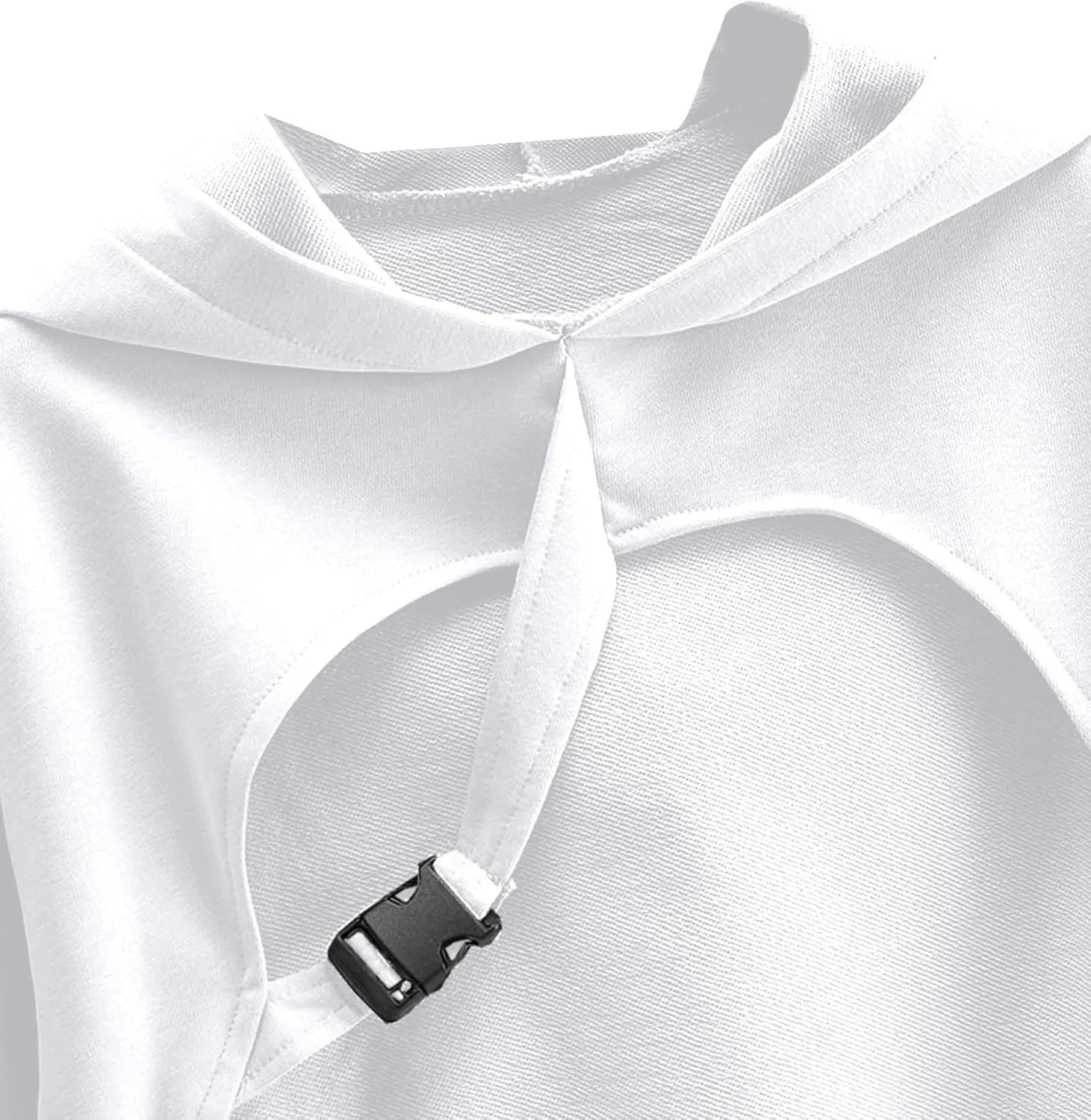 Avanova Women Cut Out Shrug Cropped Hoodie Sweatshirt Loose Super Crop Top