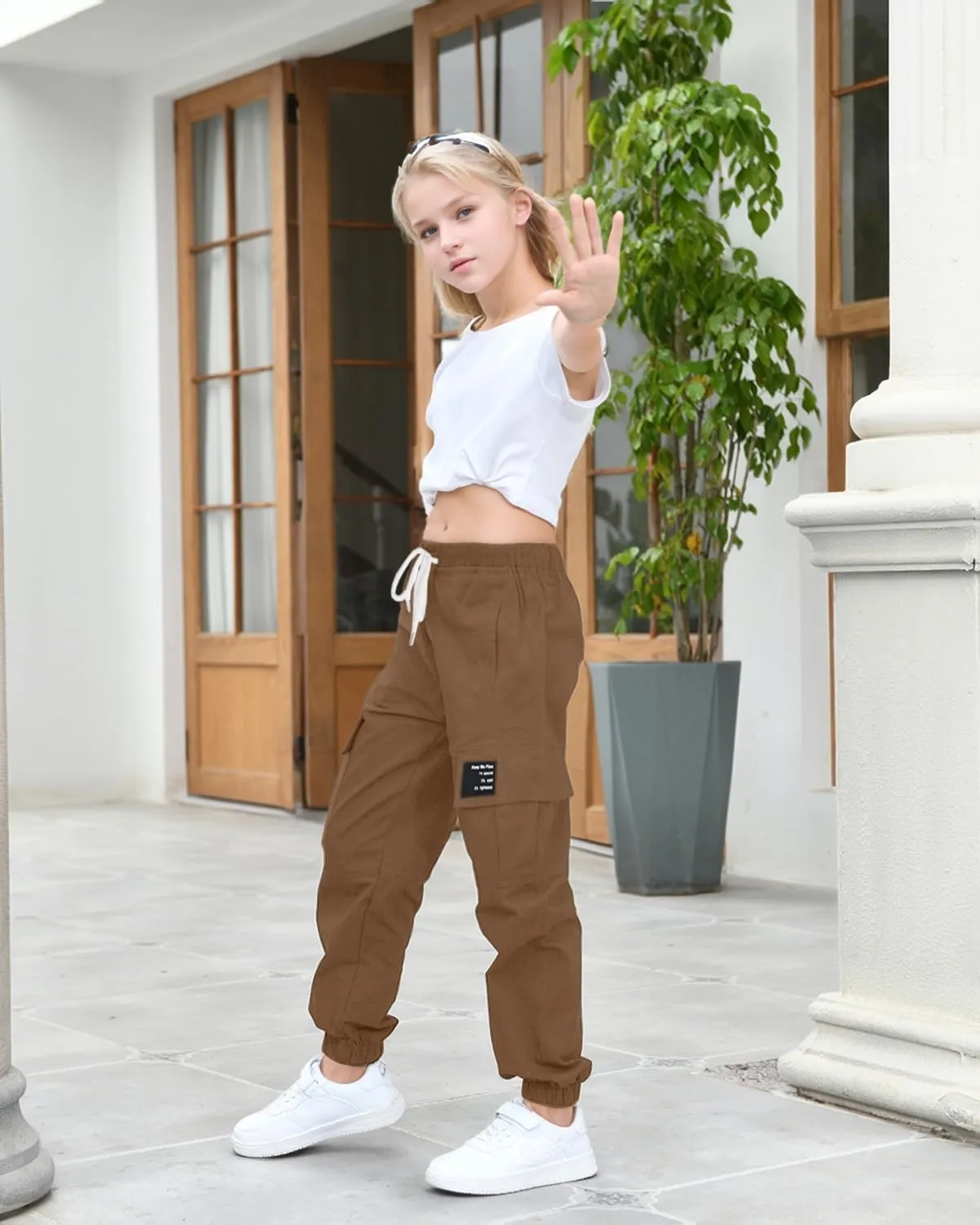 BINPAW Girls Cargo Jogger Pants 6-16 Years