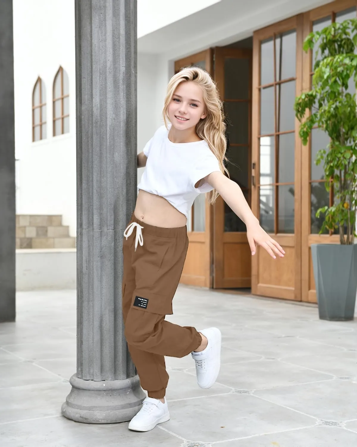 BINPAW Girls Cargo Jogger Pants 6-16 Years