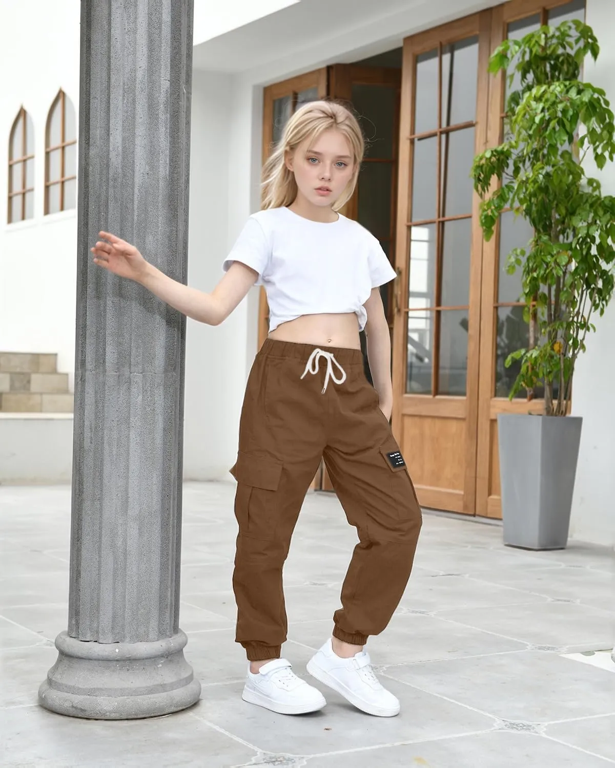 BINPAW Girls Cargo Jogger Pants 6-16 Years