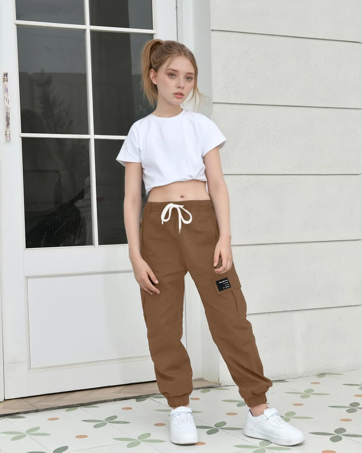 BINPAW Girls Cargo Jogger Pants 6-16 Years