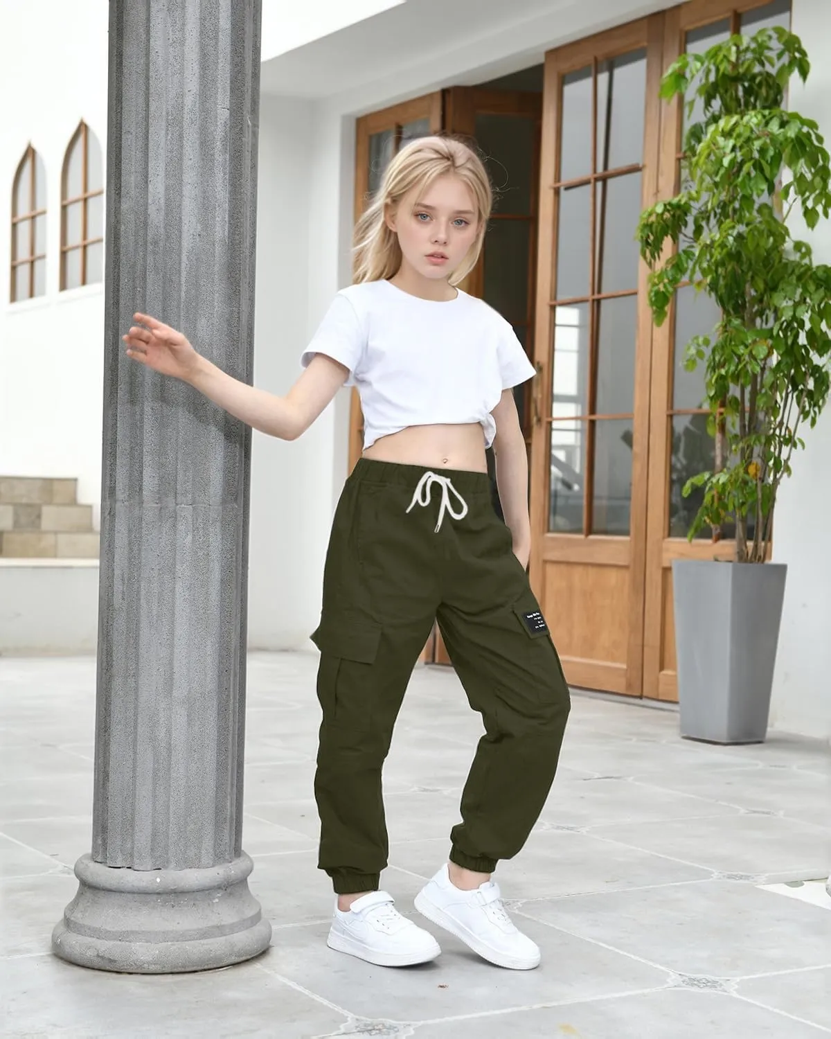 BINPAW Girls Cargo Jogger Pants 6-16 Years