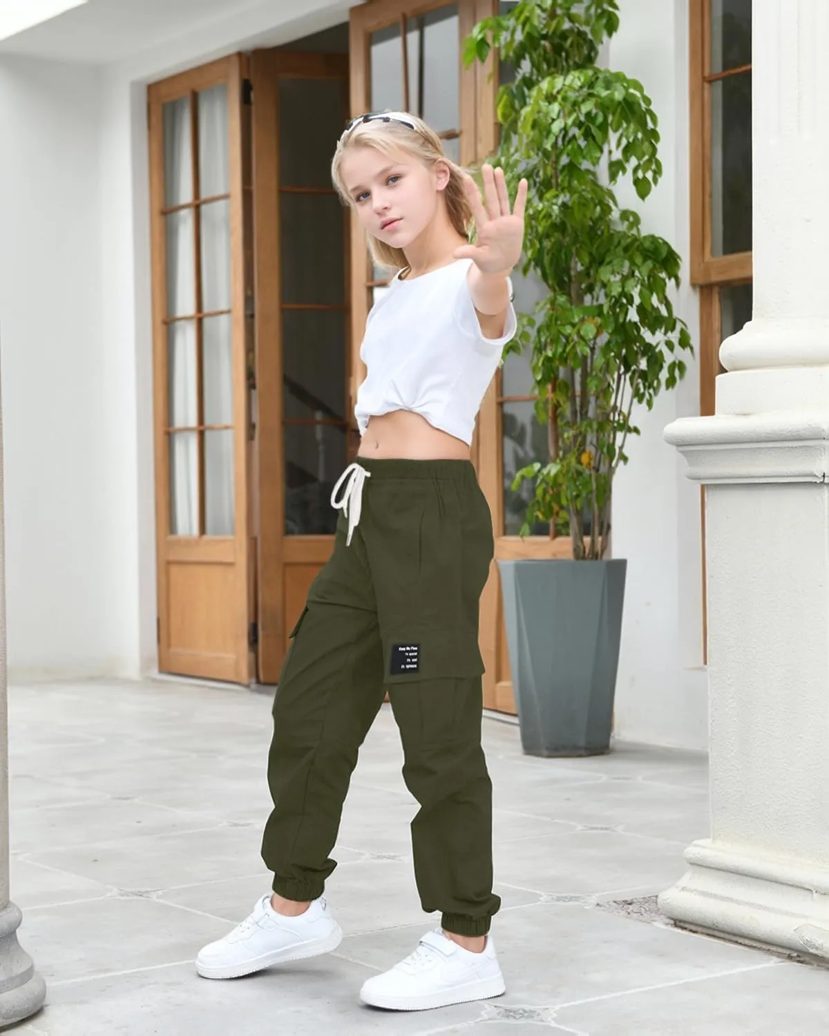 BINPAW Girls Cargo Jogger Pants 6-16 Years