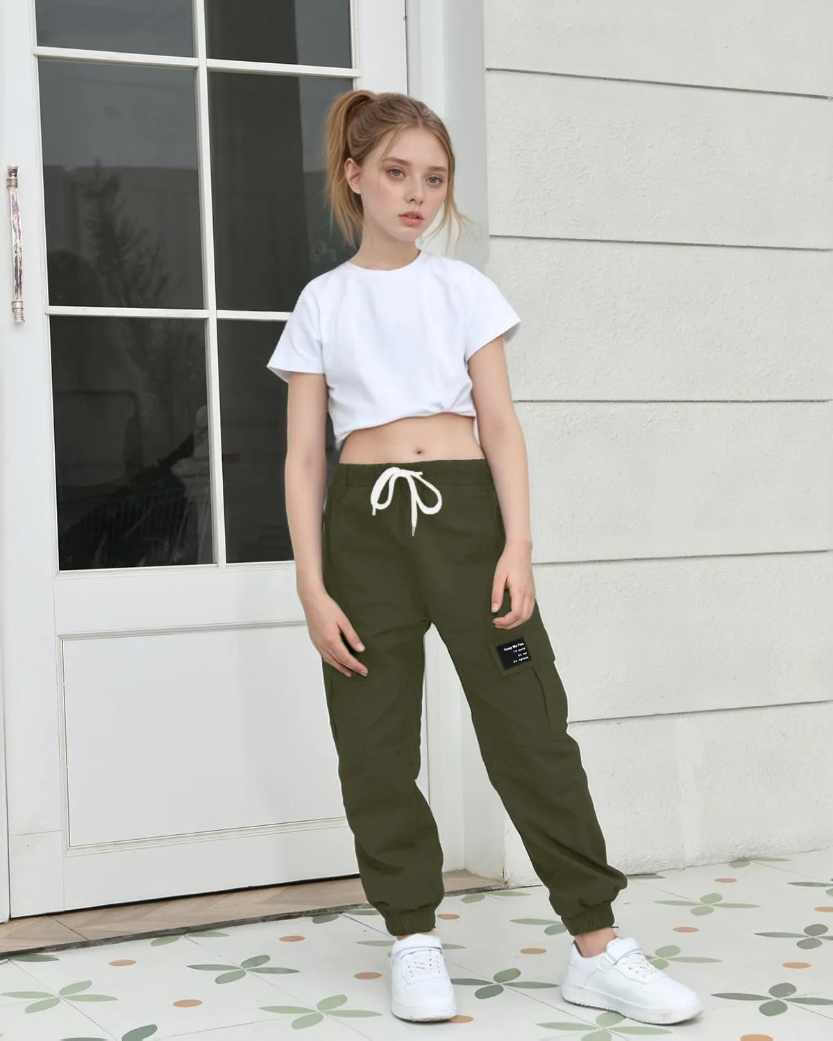 BINPAW Girls Cargo Jogger Pants 6-16 Years