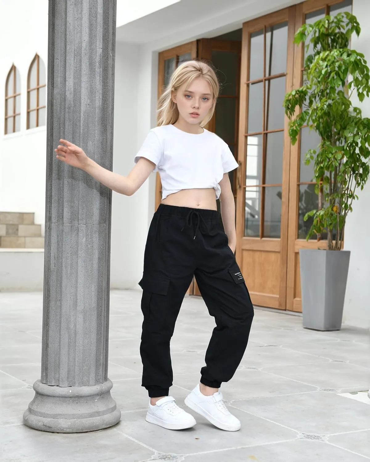 BINPAW Girls Cargo Jogger Pants 6-16 Years