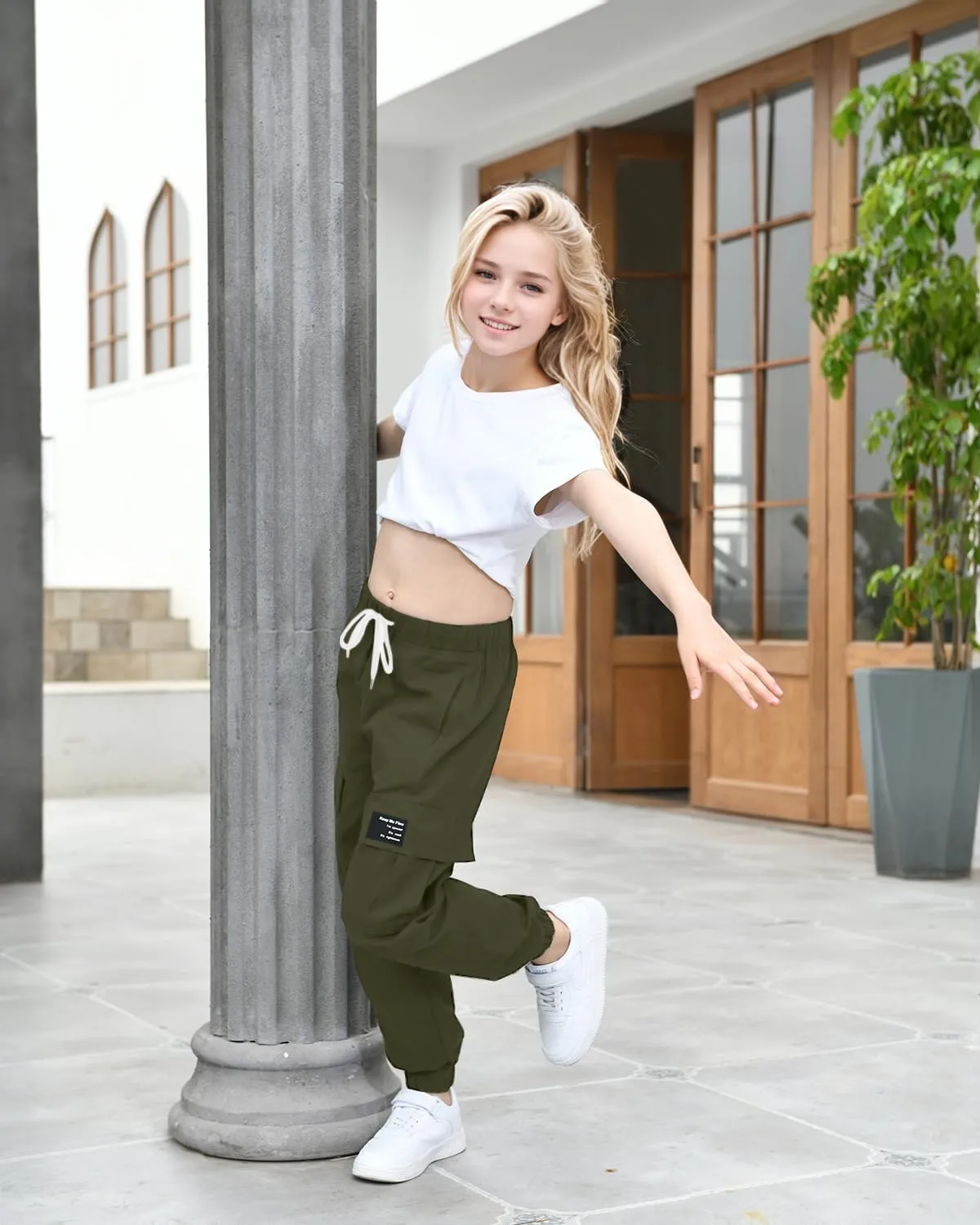 BINPAW Girls Cargo Jogger Pants 6-16 Years