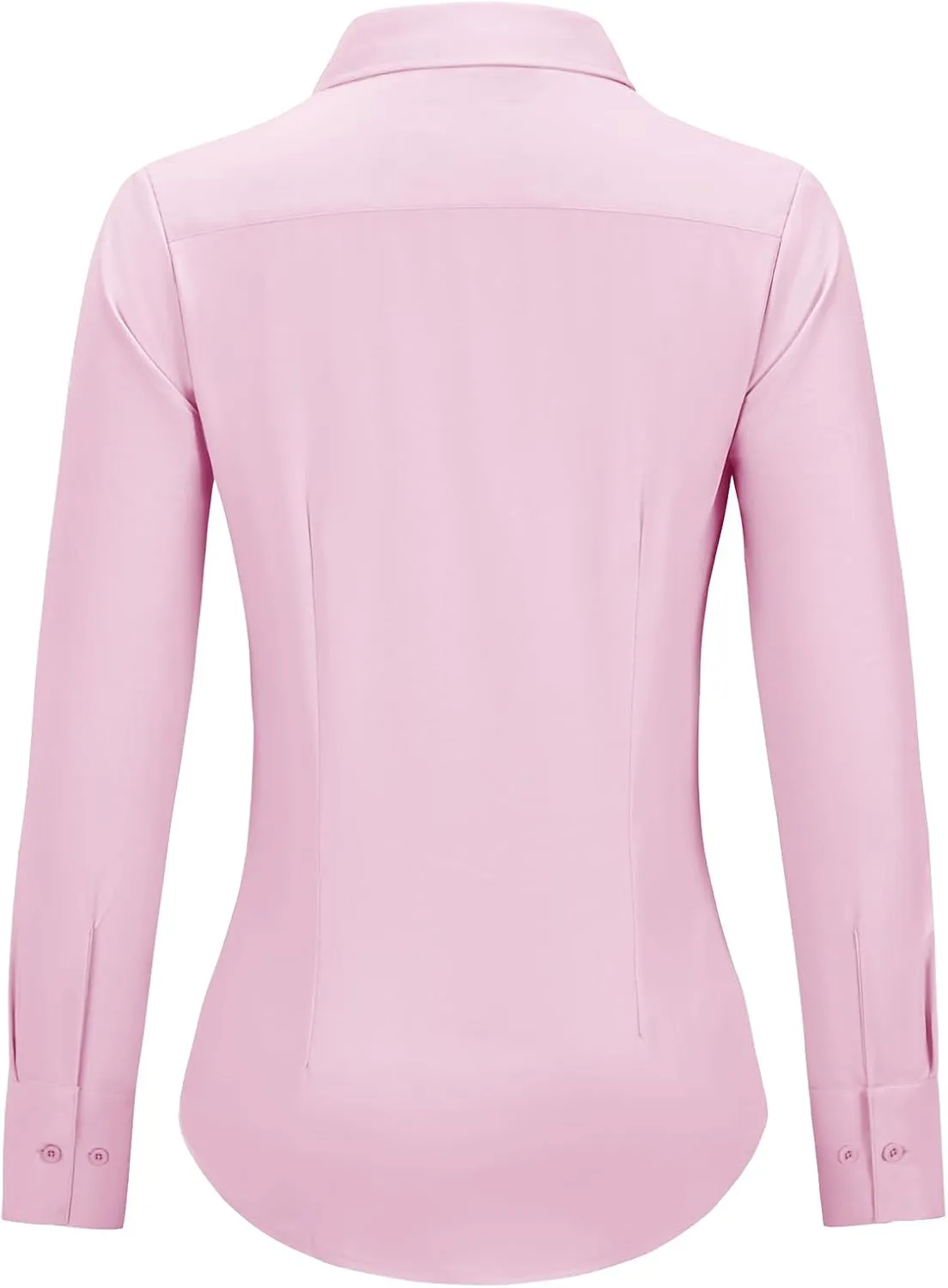 Button Down Shirts for Women Long Sleeve Dress Shirts Slim Fit Wrinkle Free Collared Blouse Work Office Blouse Tops