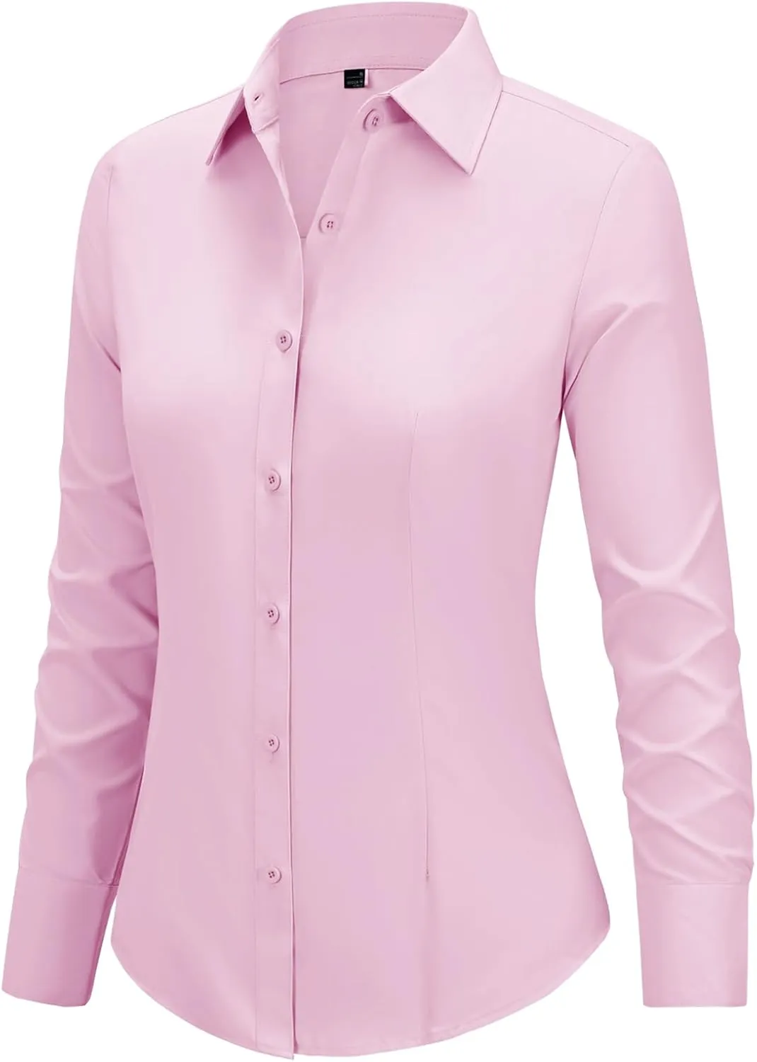 Button Down Shirts for Women Long Sleeve Dress Shirts Slim Fit Wrinkle Free Collared Blouse Work Office Blouse Tops