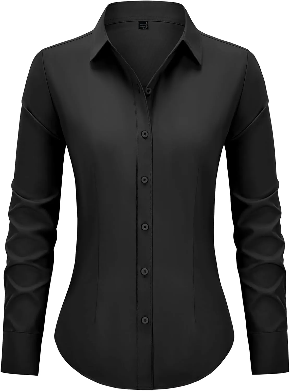 Button Down Shirts for Women Long Sleeve Dress Shirts Slim Fit Wrinkle Free Collared Blouse Work Office Blouse Tops
