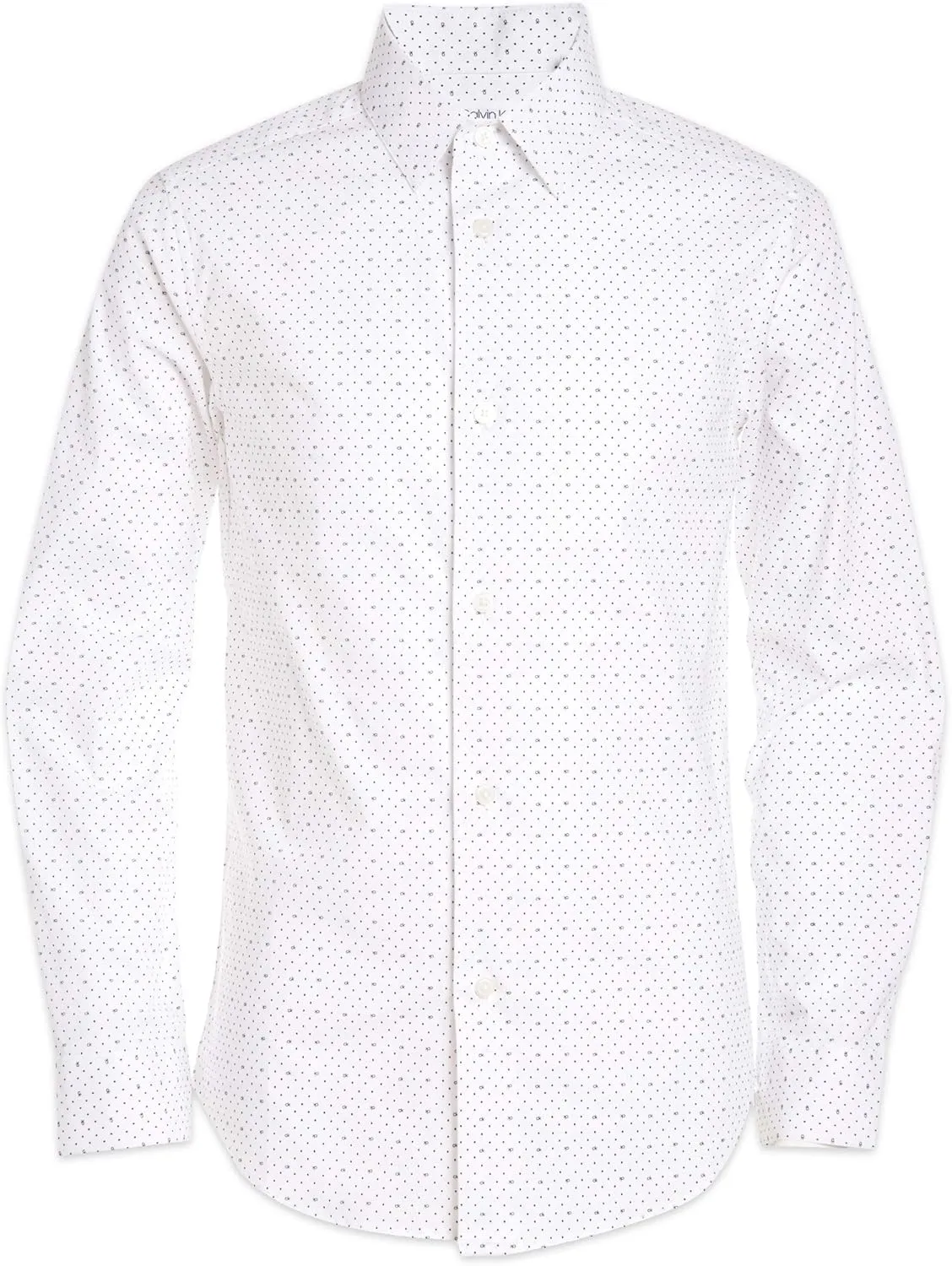 Calvin Klein Boy's Long Sleeve Patterned Dress Shirt, Button-down Style With Cuffs & Shirttail Hem