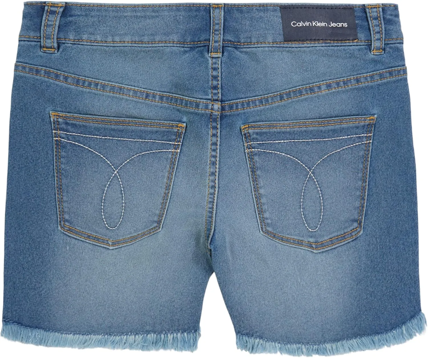 Calvin Klein Girls' Boyfriend Fit Stretch Denim Jean Shorts