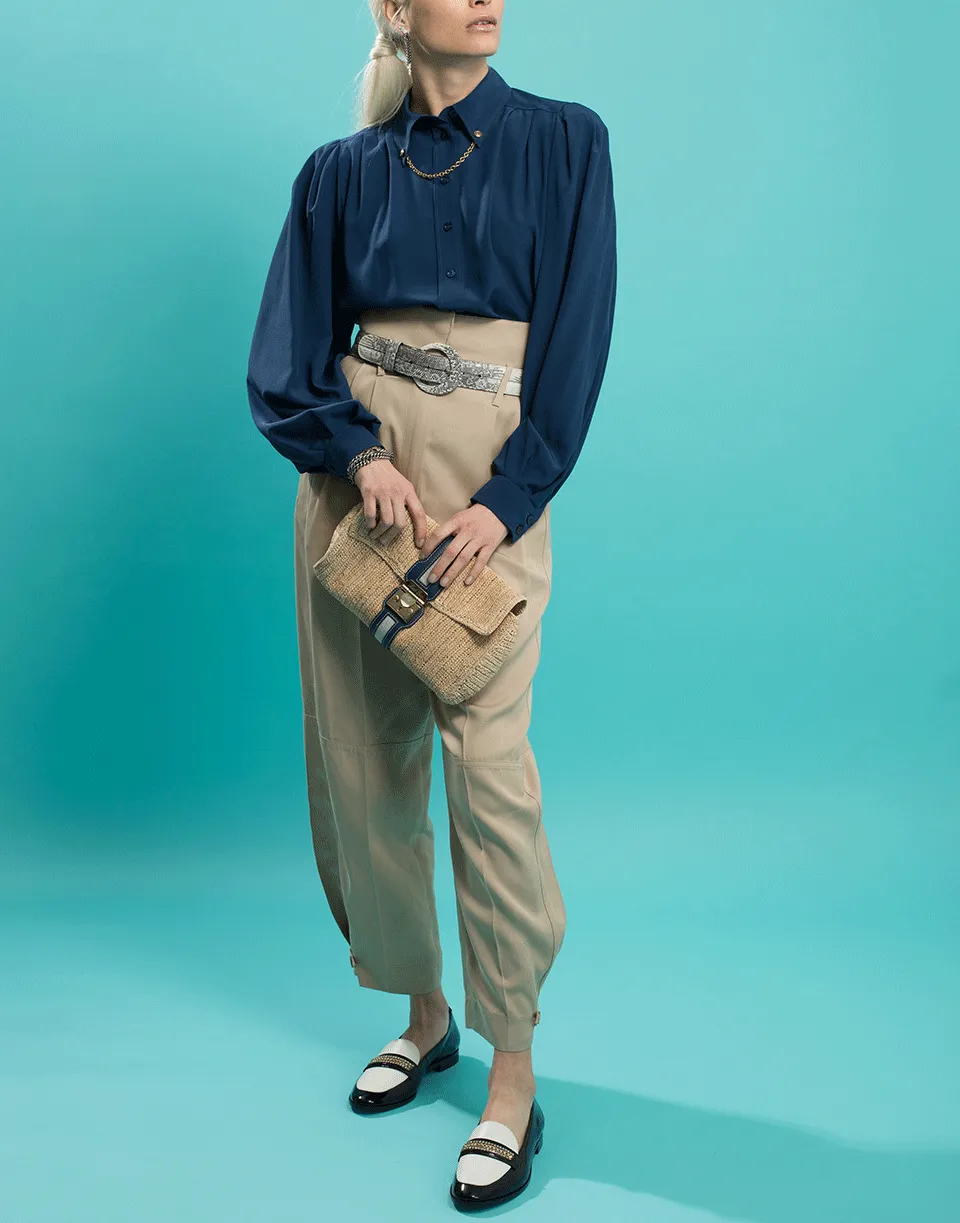 Chain Detail Puff Sleeve Shirt