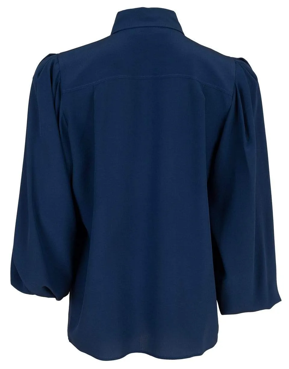 Chain Detail Puff Sleeve Shirt