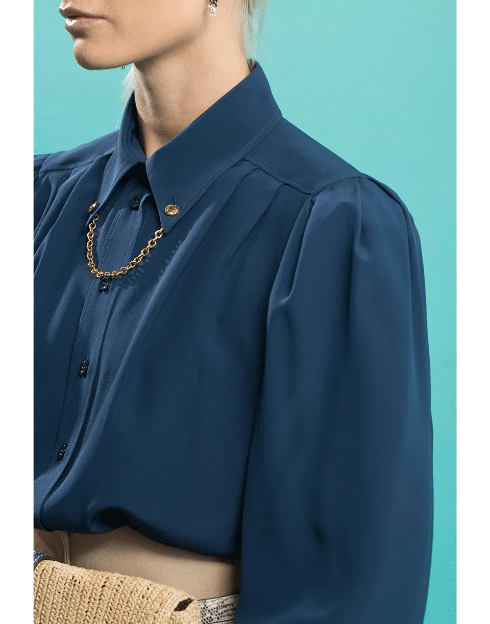 Chain Detail Puff Sleeve Shirt