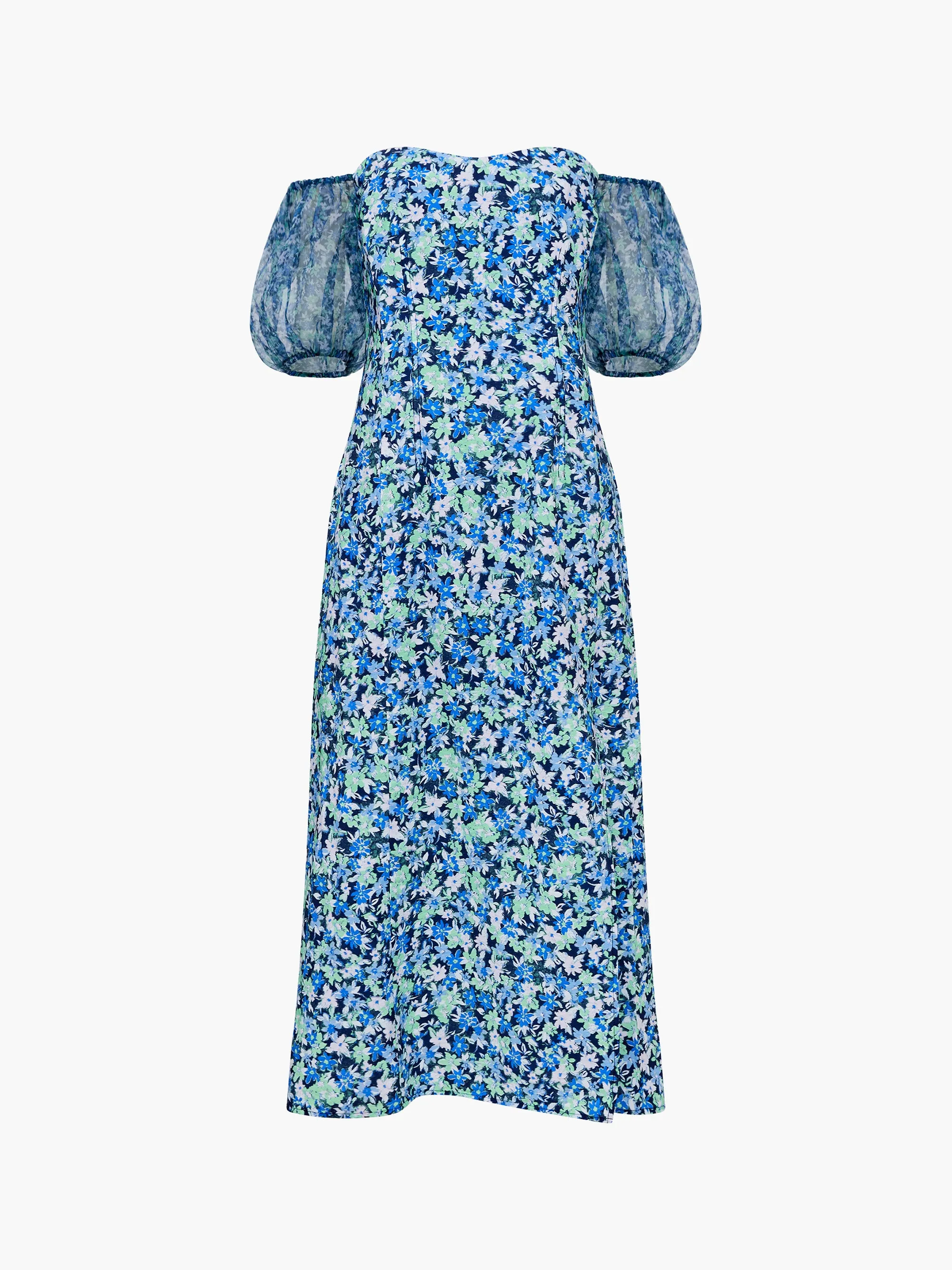 Clara Textured Puff Sleeve Dress