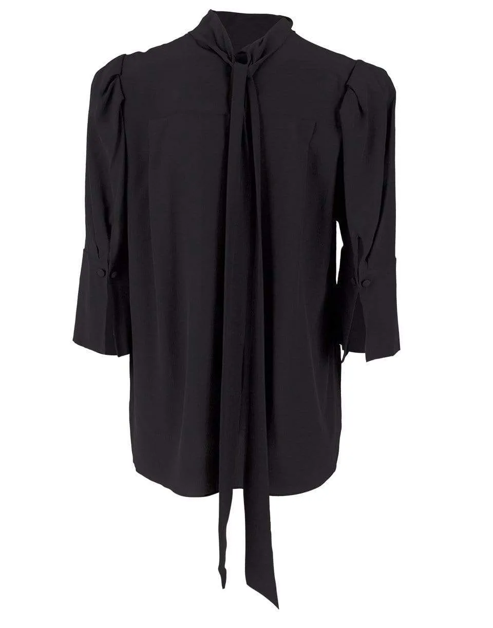 Crepe de Chine 3/4 Sleeve Buttoned Blouse