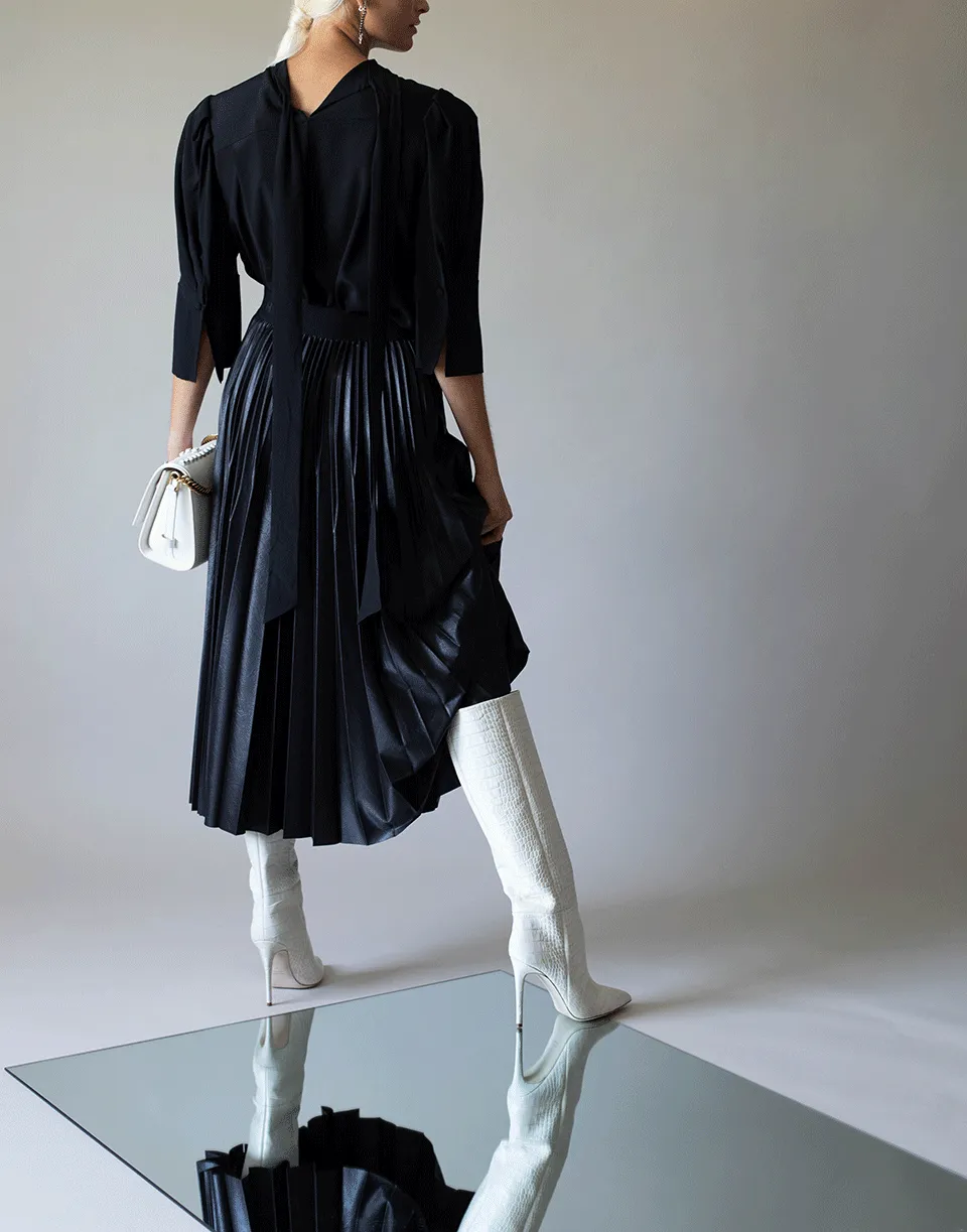 Crepe de Chine 3/4 Sleeve Buttoned Blouse