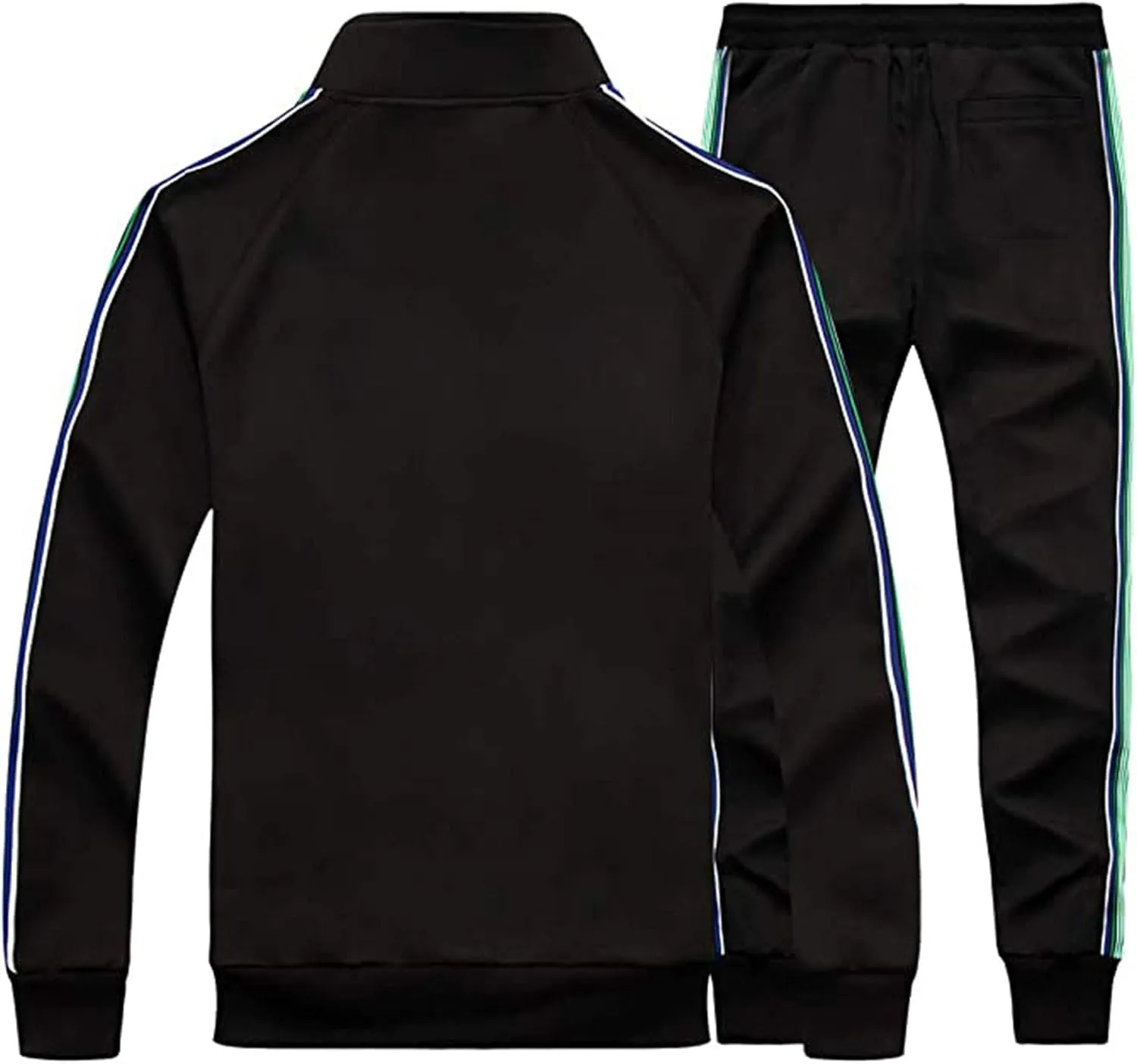 Fashion Sweatsuits for Men Loose Fit Soft Cotton Tracksuit Full Zip Jacket Cinch Bottom Jogger Pant with Pockets Drawstring