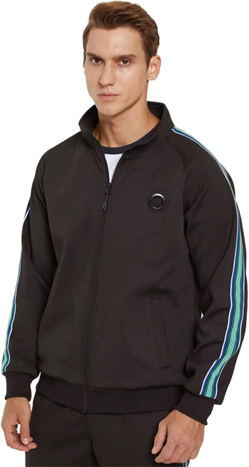 Fashion Sweatsuits for Men Loose Fit Soft Cotton Tracksuit Full Zip Jacket Cinch Bottom Jogger Pant with Pockets Drawstring