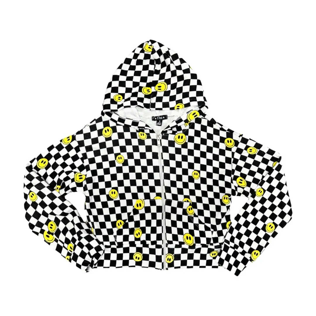 FBZ Smiley Check Zip Up Hoodie