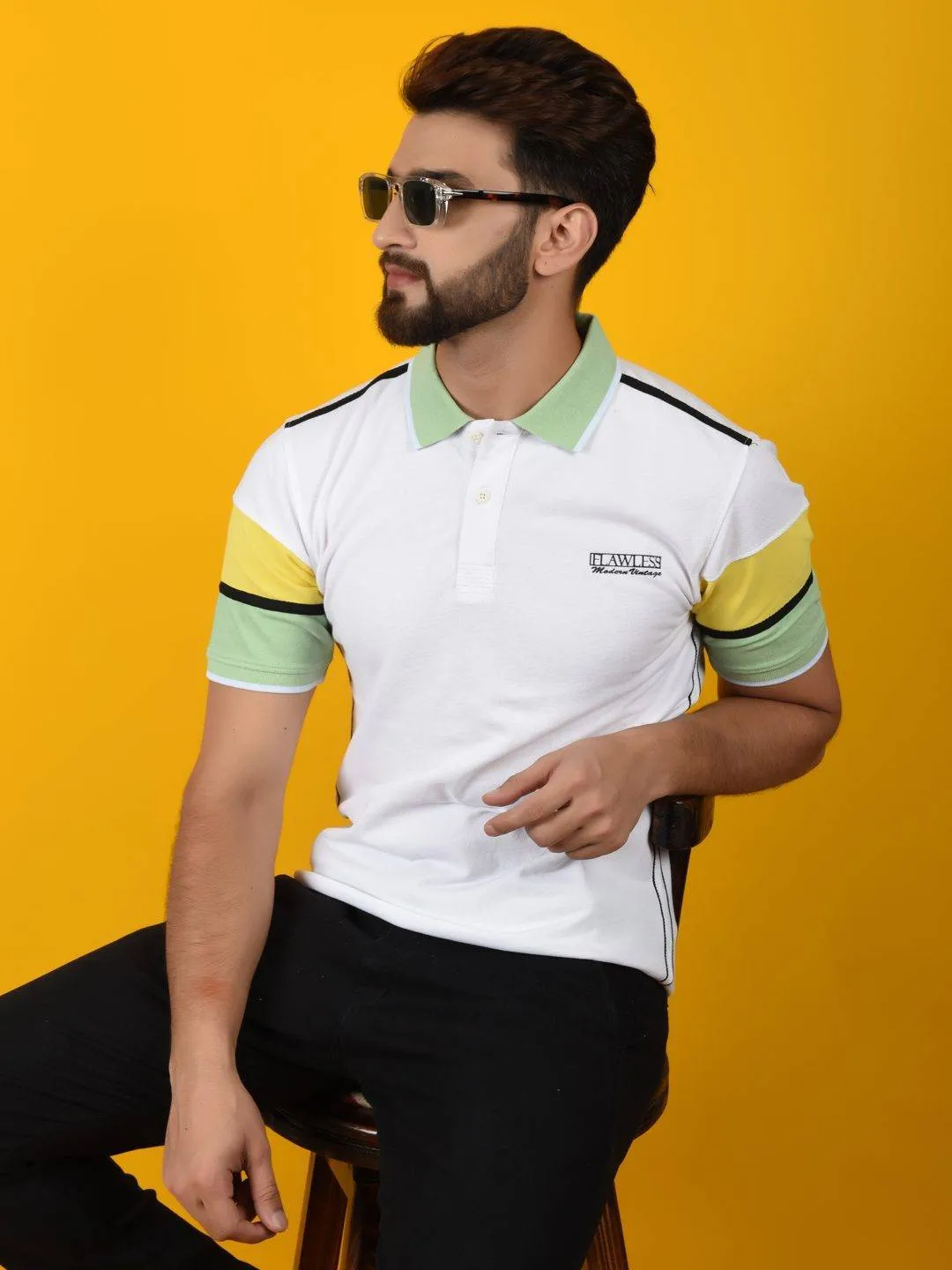 Flawless Men Trendy Multicolor Polo T-Shirt | HERCULES