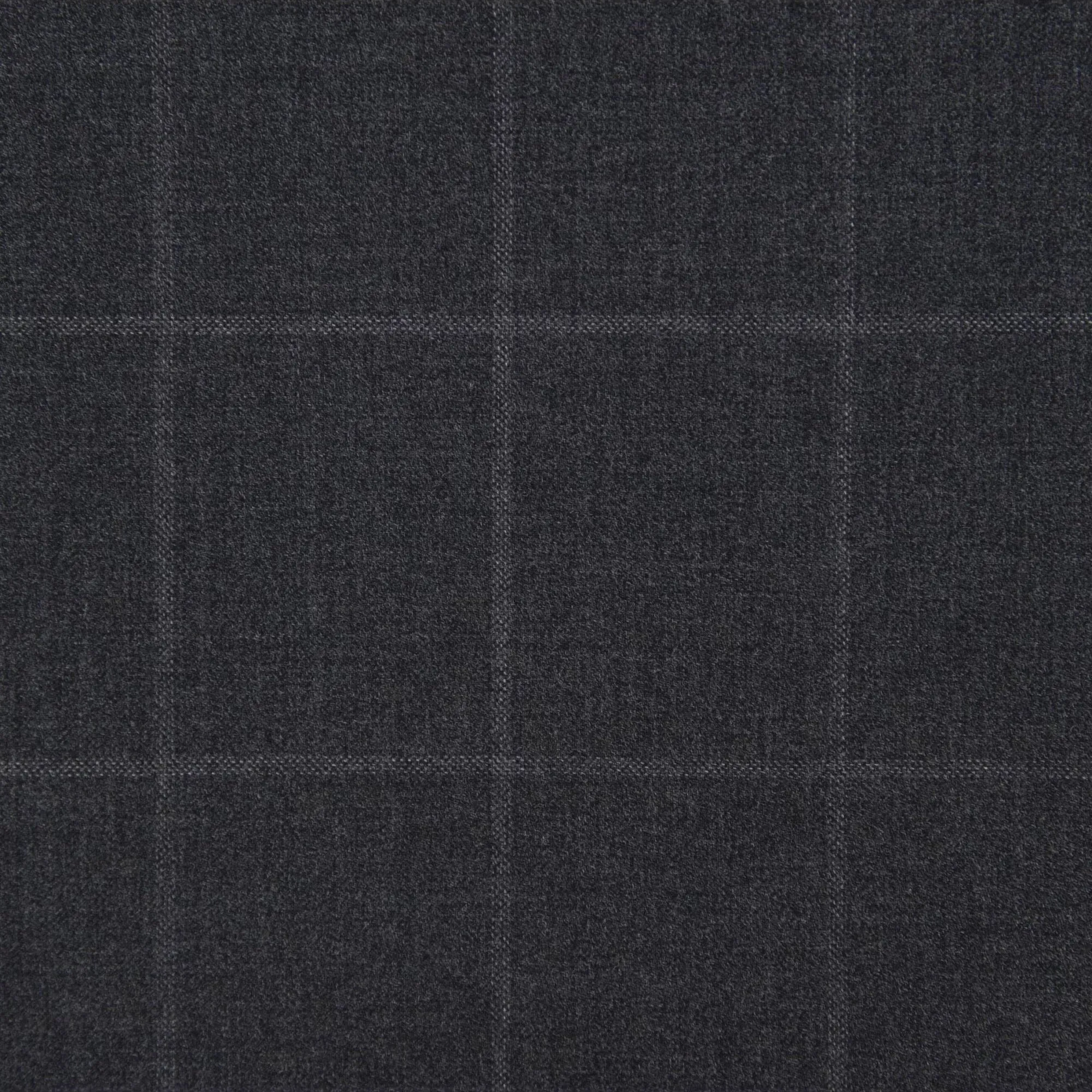 Gray Windowpane Wool Mantua Slim Fit Suit Peak Lapel - Luigi Bianchi
