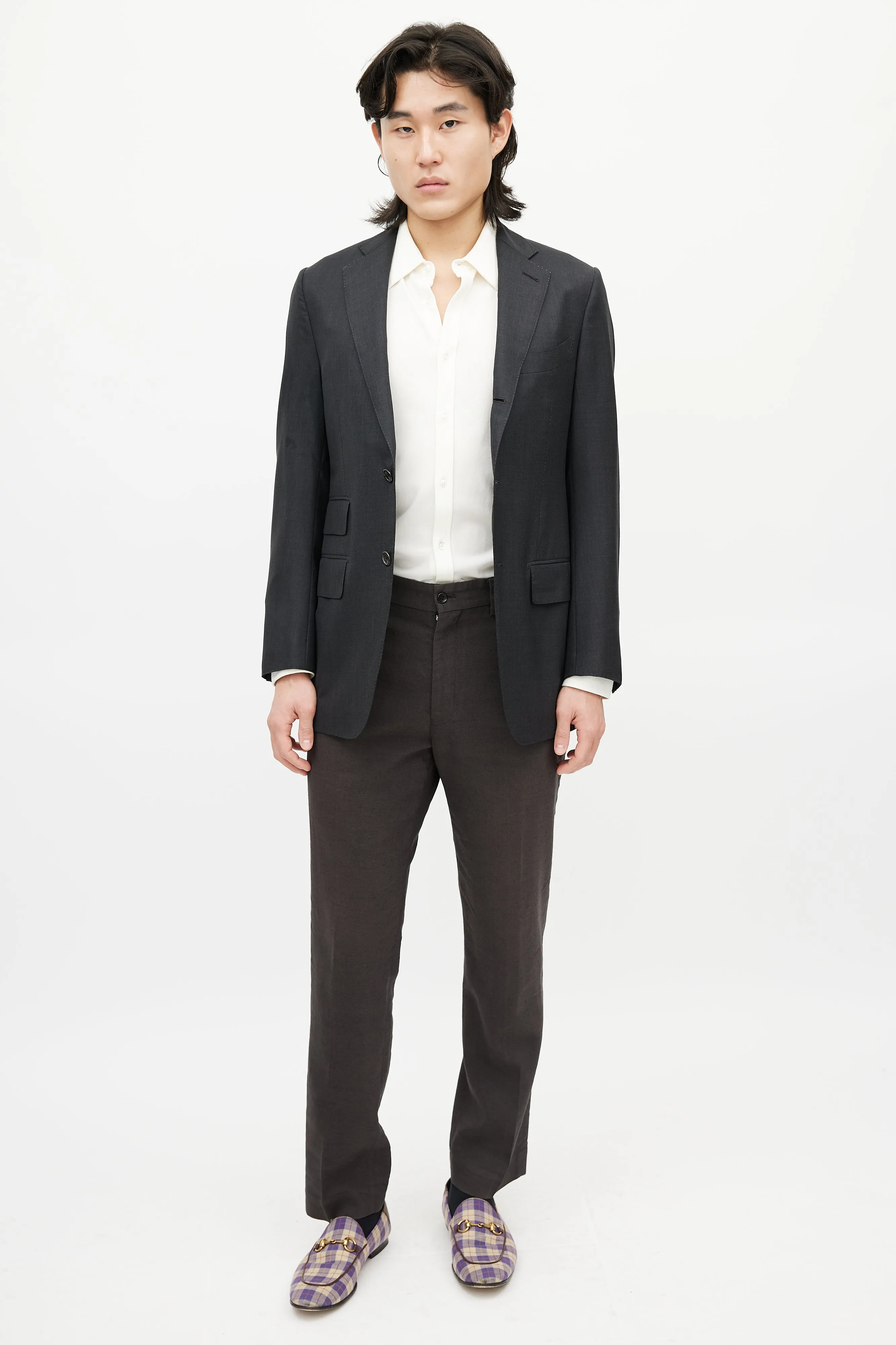 Grey Wool Four Pocket Blazer