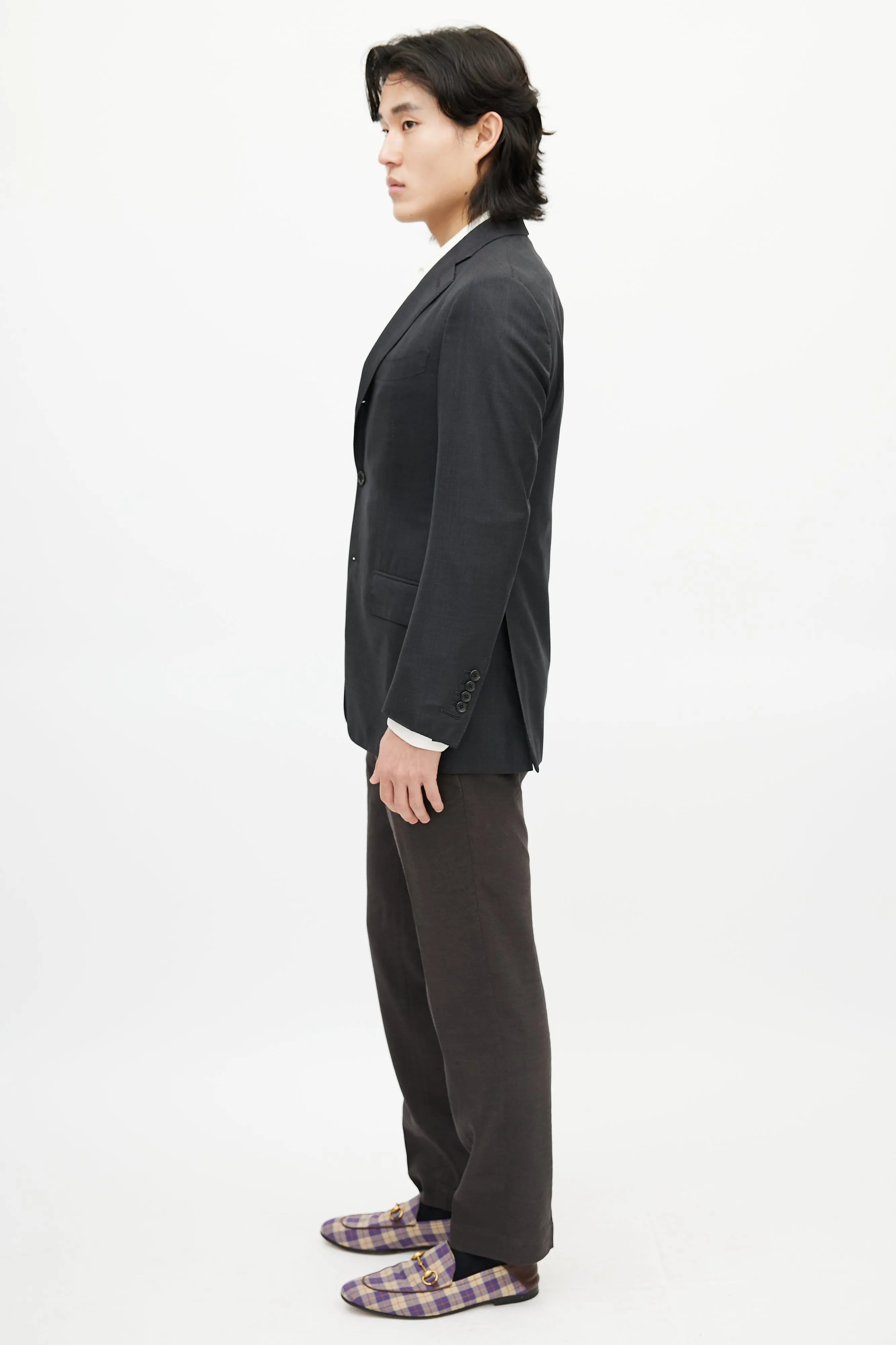 Grey Wool Four Pocket Blazer