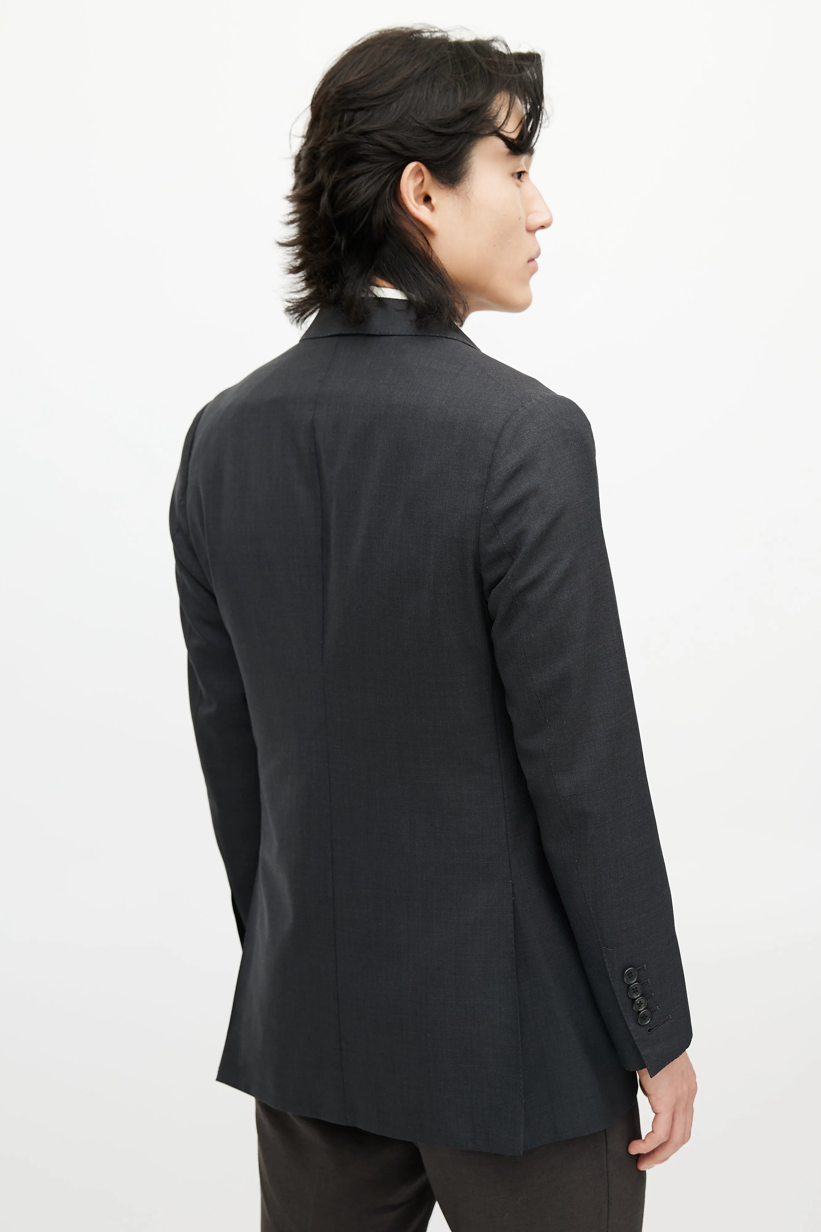 Grey Wool Four Pocket Blazer