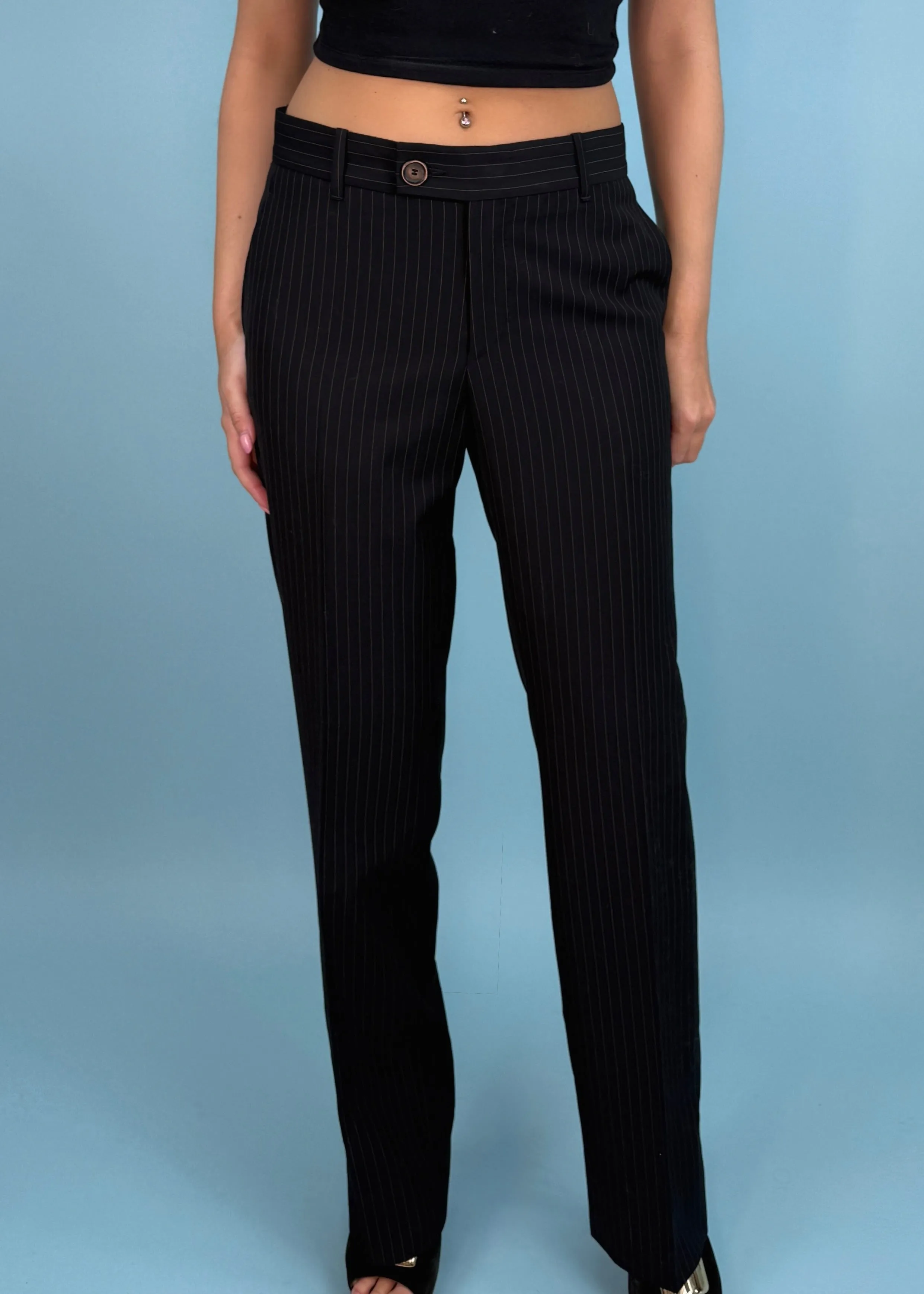 Gucci Fall 2002 Pinstripe Jacket, Pant & Skirt Suit Set