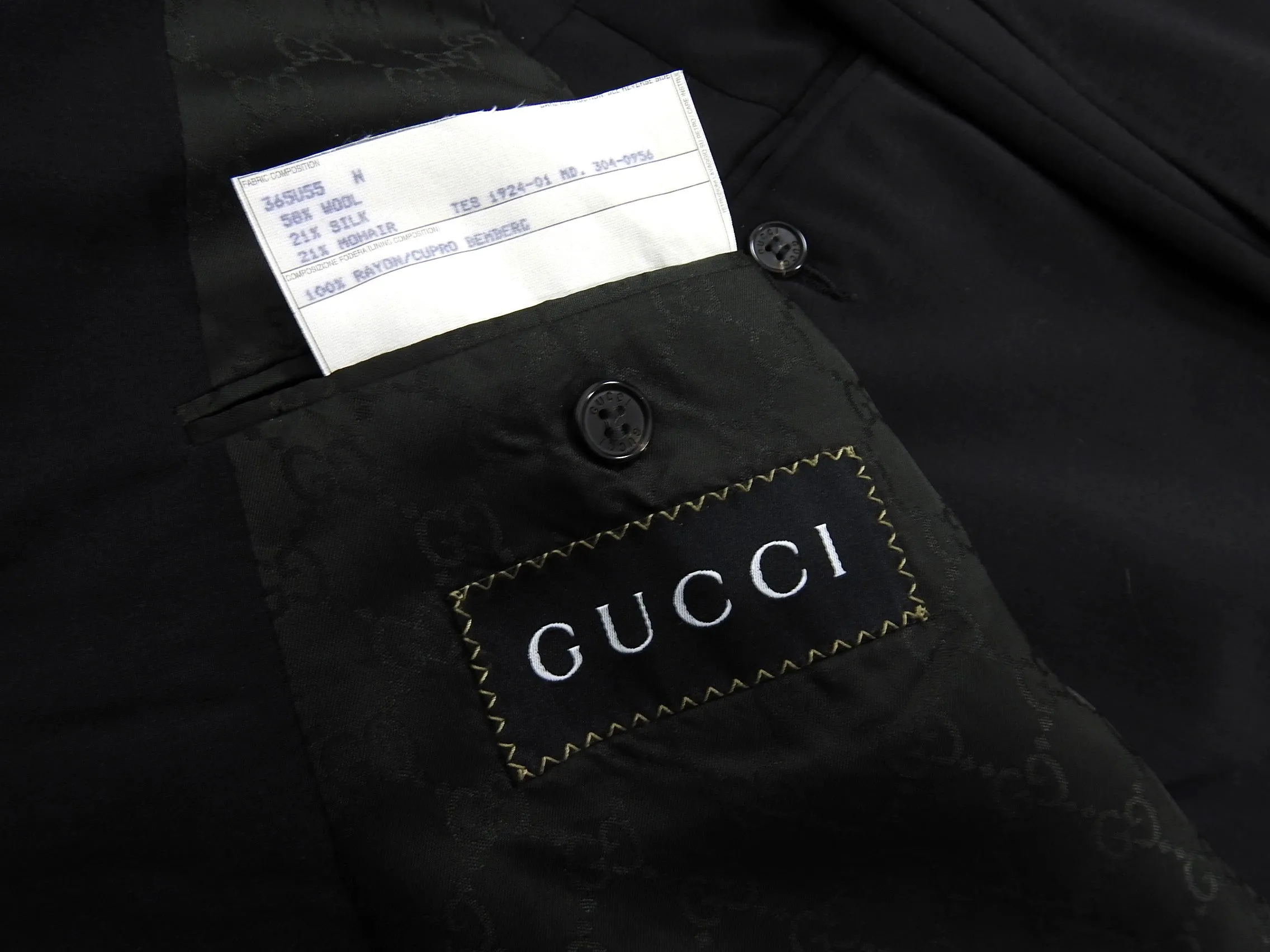 Gucci Tom Ford Era Black Wool Blend Two Piece Suit - 40