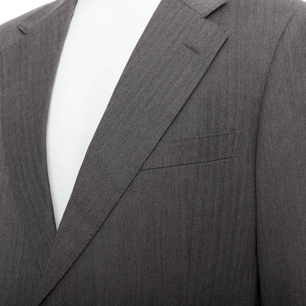 GUCCI Vintage grey stripe cropped sleeve blazer suit IT52 XL