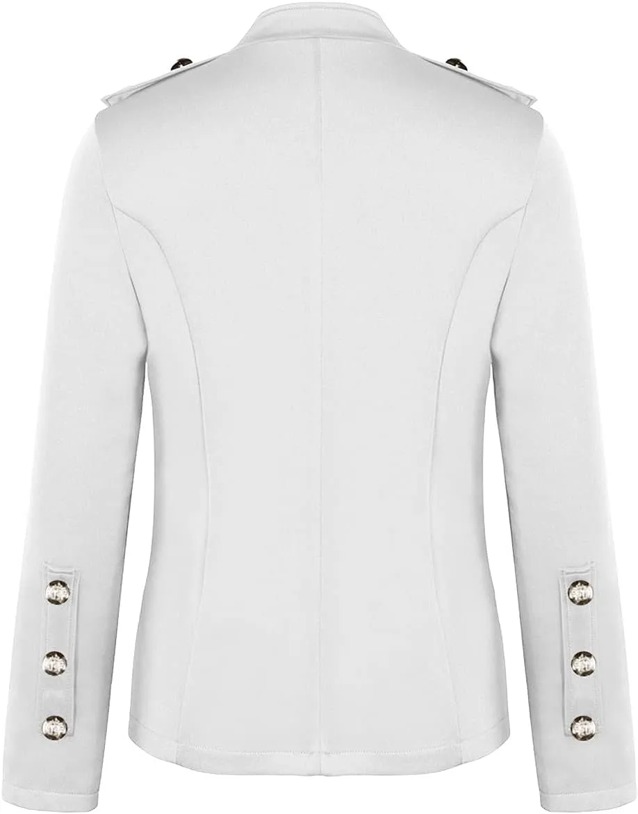 JEGULV Blazer Jackets for Womens Mock Neck Button Jacket Open Front Cardigan Blouse Tops Business Casual Suit Coats
