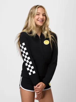 KIDS VANS YOUTH GIRLS RADICALLY HAPPY ZIP HOODIE  - CLEARANCE