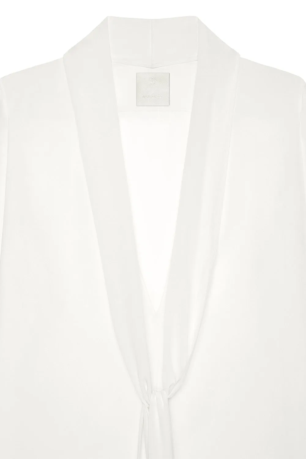 Lavaliere Deep V-Neck Blouse