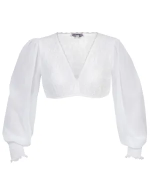 Long Puff-Sleeve Dirndl Blouse
