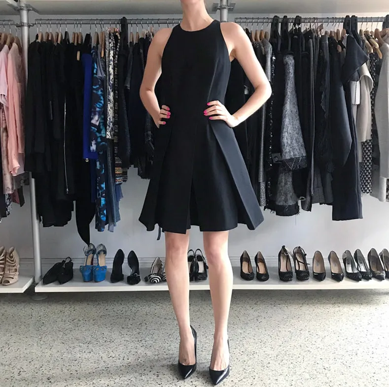 McQ Alexander McQueen Black Sleeveless Flare Skirt Dress - 6