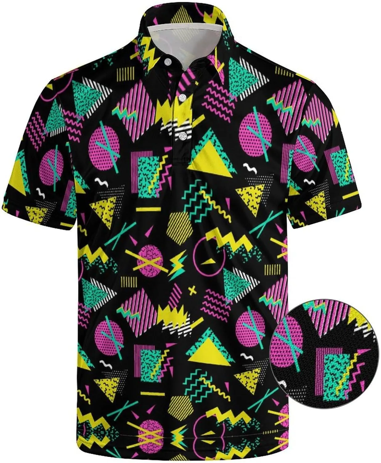 Men's Funny Golf Polo Shirts Short Sleeve Performance Golf Shirts Hawaiian Golf Polos for Summer