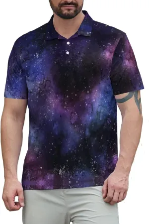 Men's Funny Golf Polo Shirts Short Sleeve Performance Golf Shirts Hawaiian Golf Polos for Summer